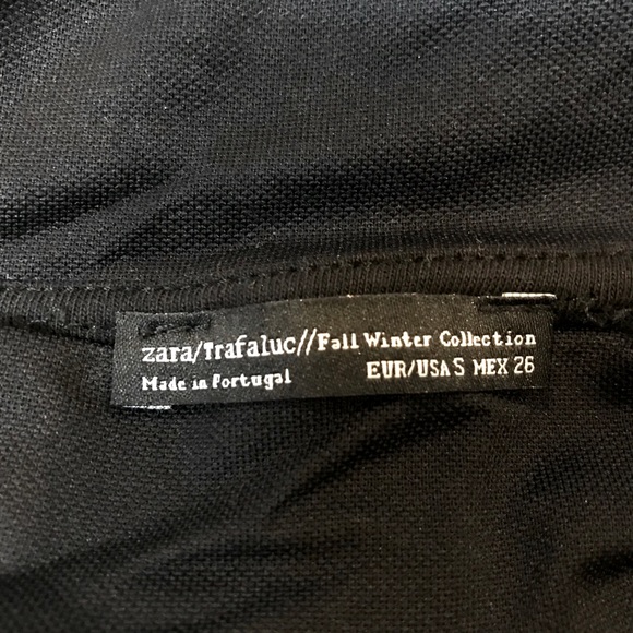 ZARA Trafaluc Collection Mock Neck Sleeveless Asymmetric Slit Black Dress S - Picture 7 of 7